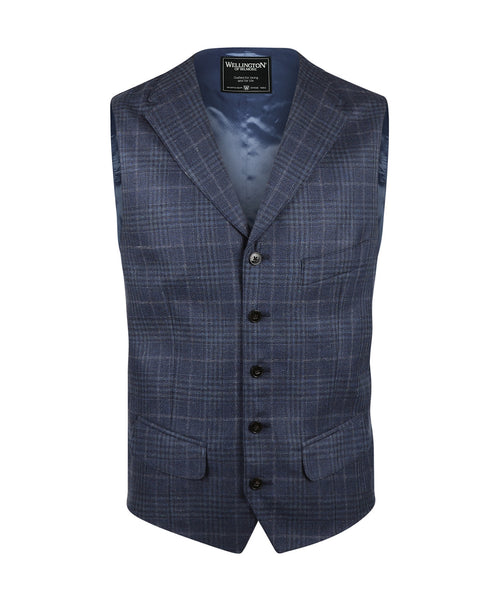 Gilet silk wool mix | Blue