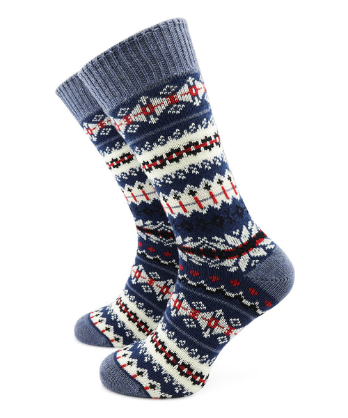 Sokken Fairisle Heavyweight | Denim Blauw