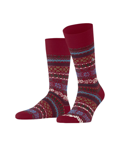 Burlington Country Fair Isle sock | Red