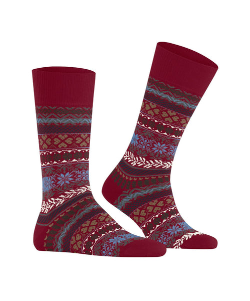 Burlington Country Fair Isle sock | Red