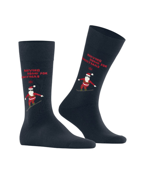 Burlington Snowboarding Santa sock | Blue