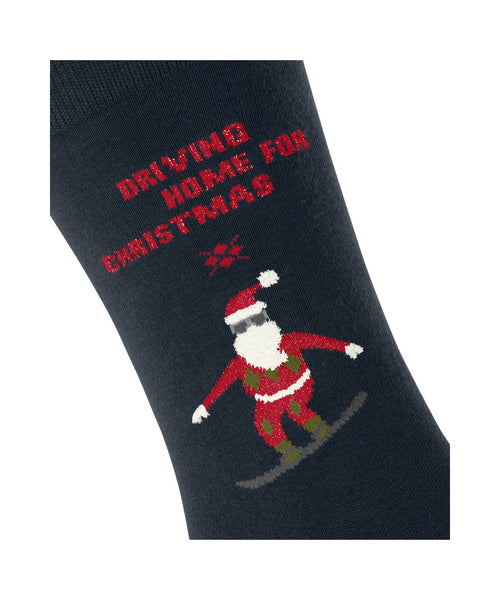 Burlington Snowboarding Santa sock | Blue