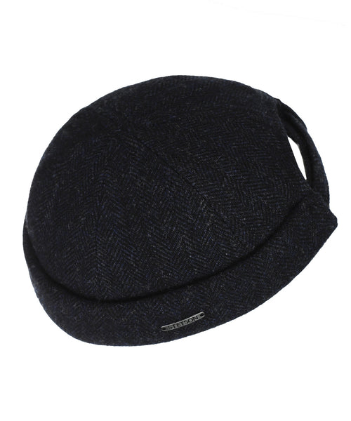 Stetson Docker Wool Herringbone | Blauw Visgraat