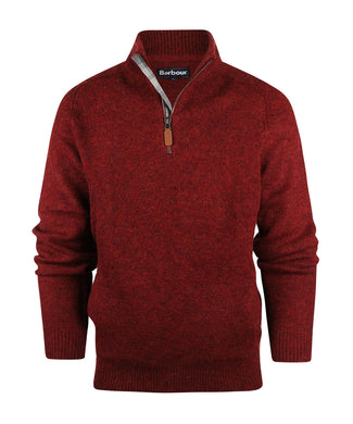 Barbour Talder Half Zip Knitted | Rood