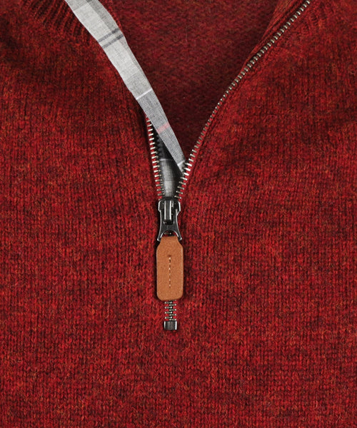 Barbour Talder Half Zip Knitted | Red