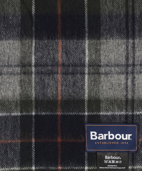 Barbour Brack Patchwork Tartan Scarf | Navy Blauw