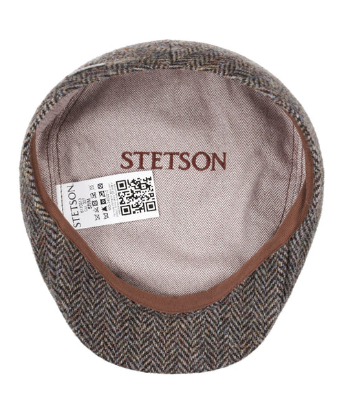 Stetson Ivy Cap Herringbone Harris Tweed | Grey